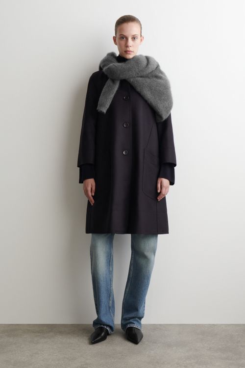 Voluminous Wool Long Car Coat