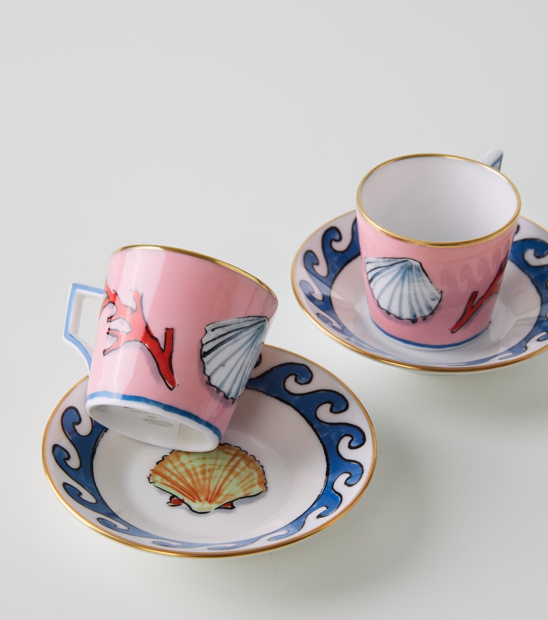 Il Viaggio Di Nettuno Set of 2 Coffee Cups and Saucers by Luke Edward Hall