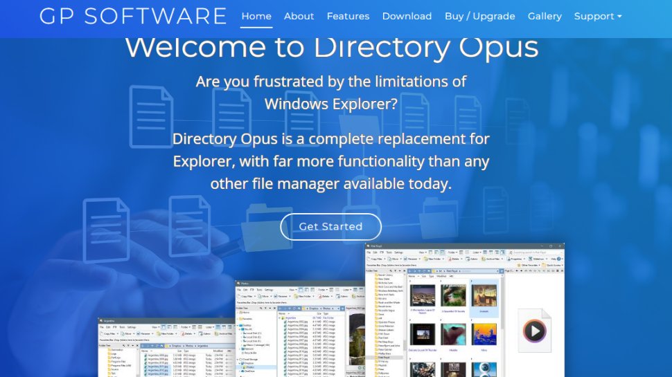 Website screenshot of Directory Opus (August, 2025)