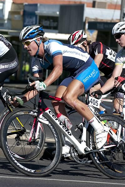 Angus Tobin from New South Wales in action during the mens' under 23 criterium.