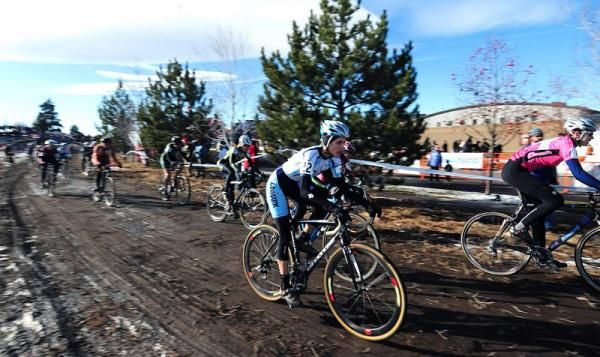 Elite Women riding on frozen ground.