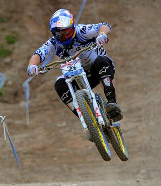 Brook MacDonald (MS Mondraker) in World Cup downhill action