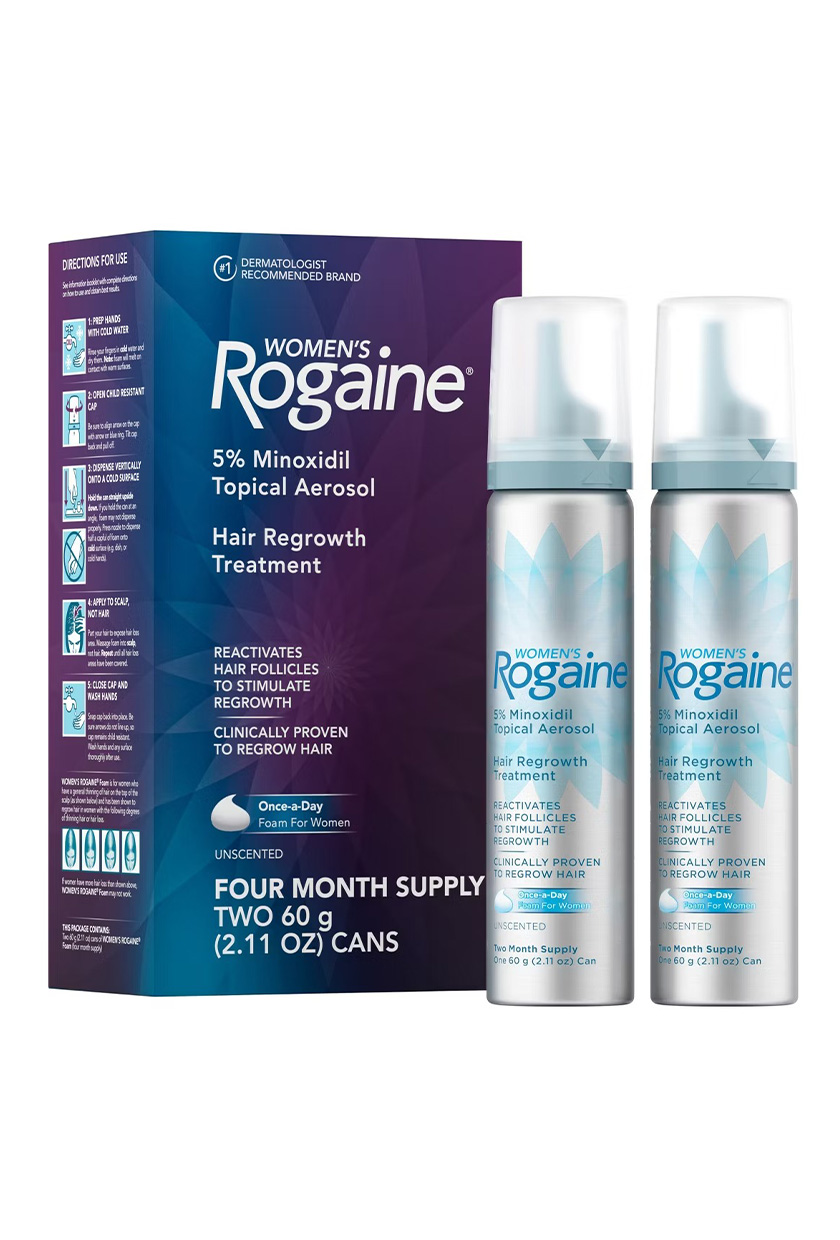 Womenu0026#39;s Rogaine 5% Minoxidil Foam for Hair Thinning and Loss, Topical Treatment for Hair Regrowth - 2.11oz
