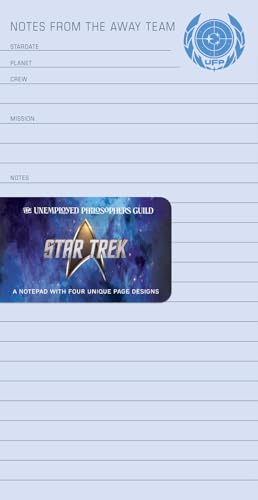 The Unemployed Philosophers Guild Star Trek Notepad - 65 Easy-Tear Paged Memo Desk Note Pad With 4 Alternating Page Designs, 8.25