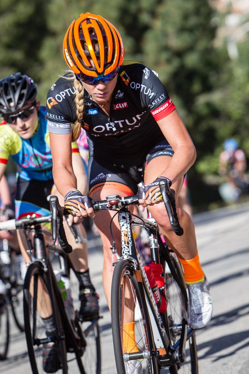 Alison Tetrick (Optum) on her way up the climb.