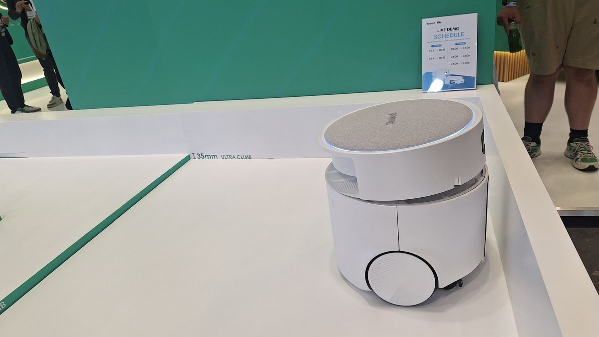 iRobot Roomba Duo robot vacuum being demoed at IFA