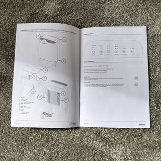 paper instruction booklet for Vonhaus dehumidifier