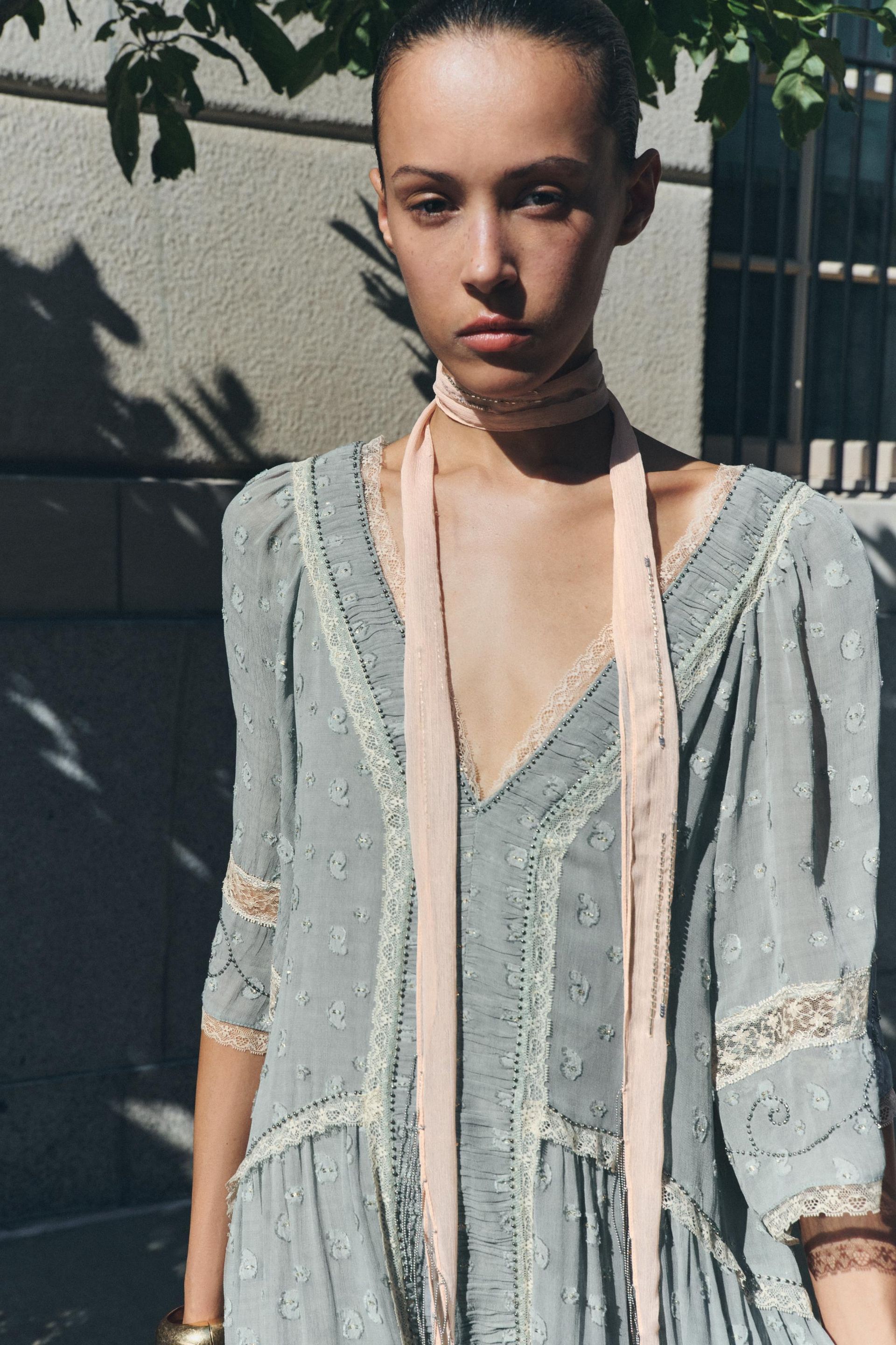Beaded Fringe Scarf