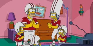 the simpsons in football uniforms