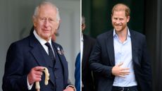 L-King Charles , R-Prince Harry during his return visit to the UK in September 2025, which included a tea with his father
