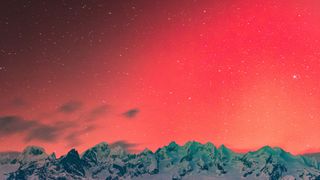 bold red burning sky with glowing stars