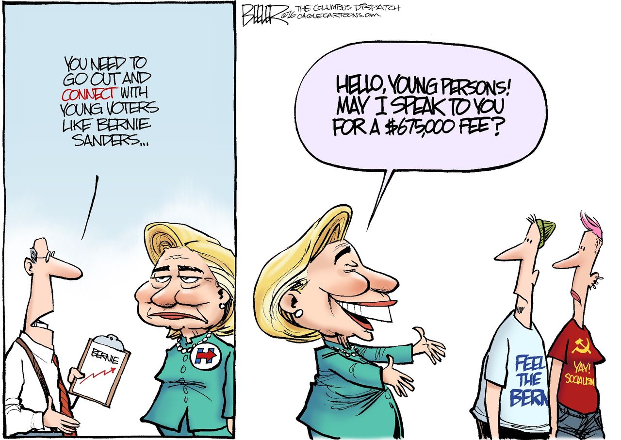 Political Cartoon U.S. Hillary 2016