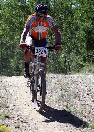 Landis competed on his mountain bike while serving his suspension following a Tour de France positive doping test