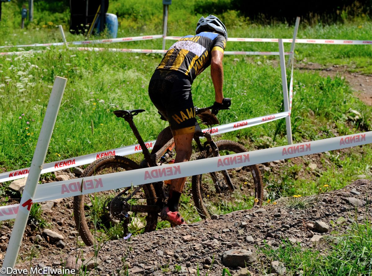 Martin Loo (Hawaii Express) hammers up the Alp dHuez climb for the final time