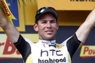 Mark Cavendish (HTC Highroad) on the podium