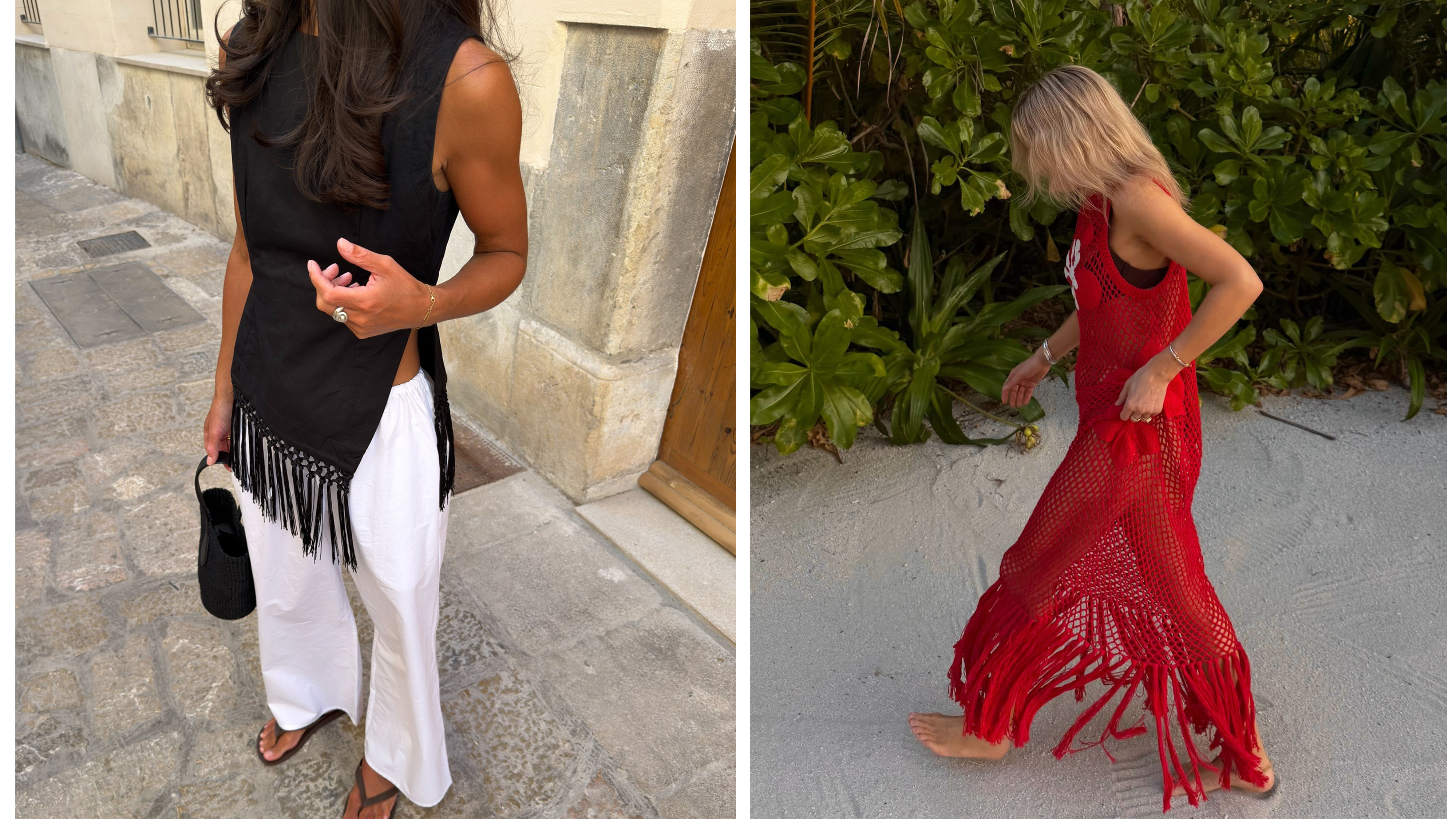 Women in fringe outfits