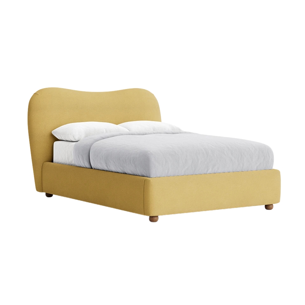 Monroe Double Bed in Lemon Posset - Loaf