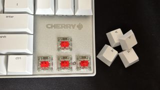 Cherry MX 8.2 mechanical switches underneath keycaps