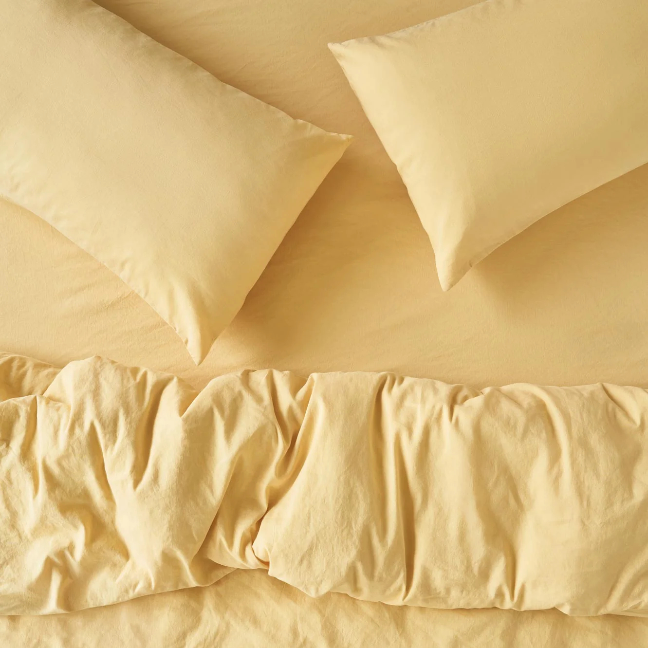 yellow duvet cover and pillowcases