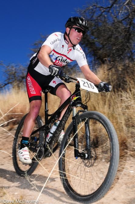 Gerrit Mack (GlobalBikes) hitting a fast descent