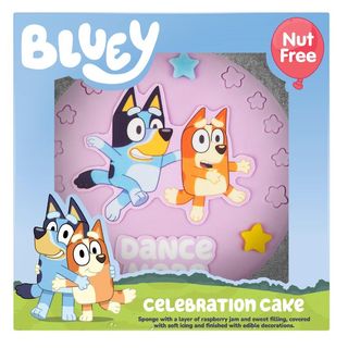 Images of varying different Bluey birthdya cake paraphernalia