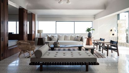 Mumbai apartment interior living space with contemporary interiors