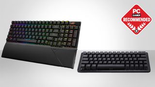 The best mechanical keyboards on a grey background with the PC Gamer recommends badge in the top right.