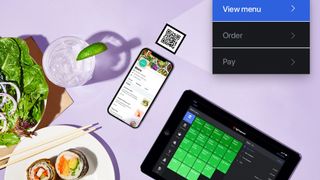Lightspeed POS shown as flat lay with sushi
