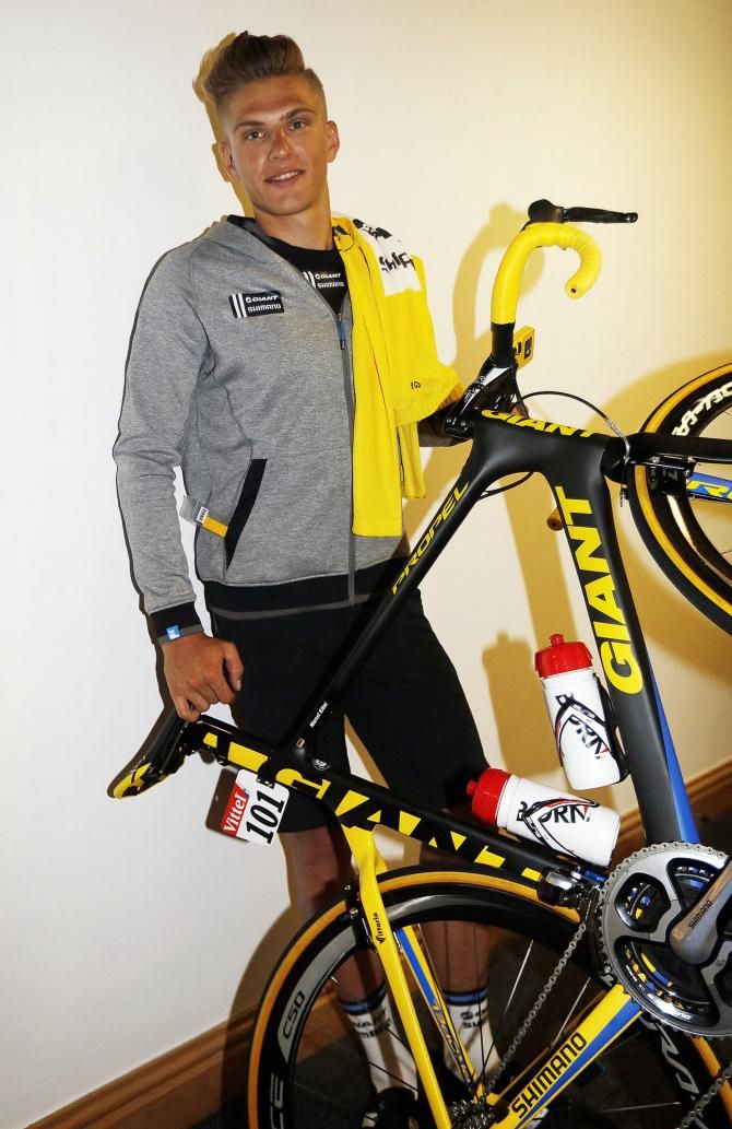 Marcel Kittel with his new jersey and bike