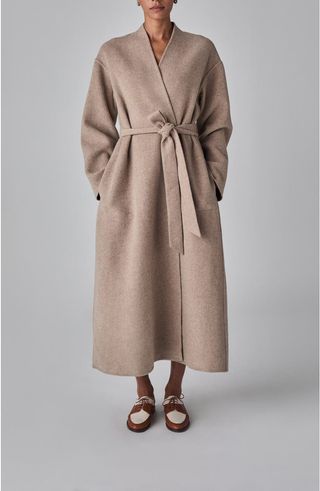 Wrap Coat in Double Faced Wool Cashmere