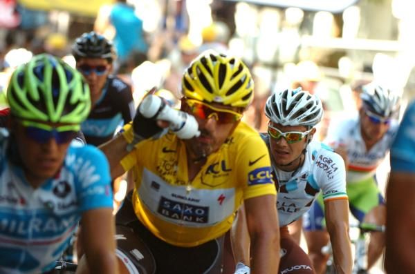Fabian Cancellara (Saxo Bank) had a comfortable day in yellow