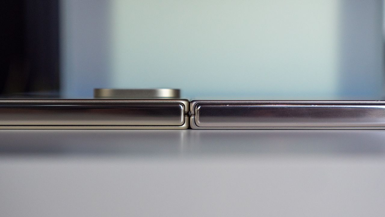 Comparing the sides and thickness of the Google Pixel 9 Pro Fold vs Google Pixel 10 Pro Fold