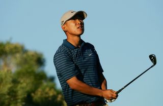 Anthony Kim makes a tee shot during the final round of the 2006 PGA Tour Qualifying Tournament on December 4, 2006 at the PGA West Stadium Course in La Quinta, California