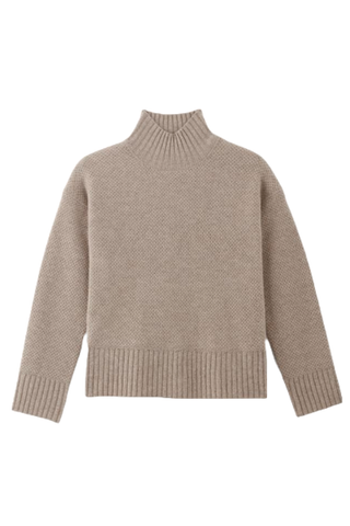 Everlane The Honeycomb Funnel Neck in Wool Cashmere 