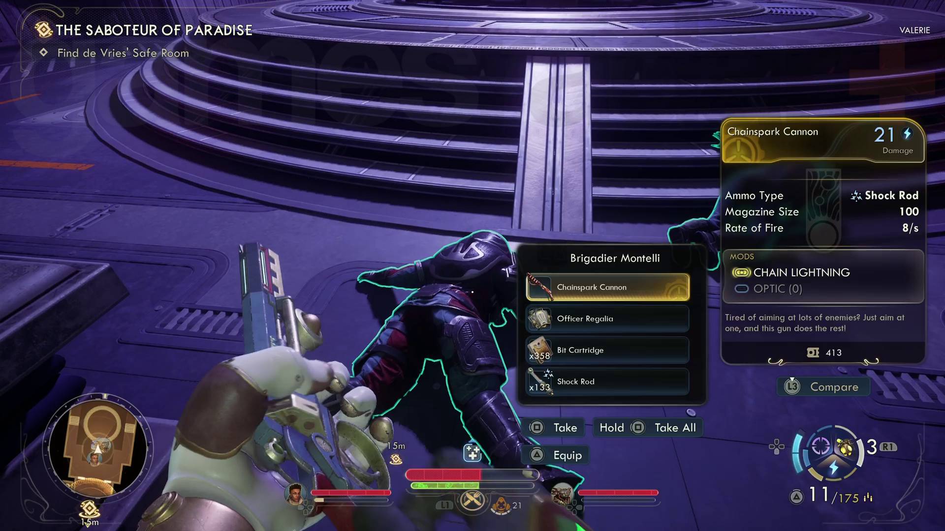 The Outer Worlds 2 Montelli dead Chainspark cannon loot