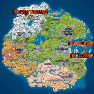 Fortnite Flairship, Driftwood, and No Sweat Insurance map