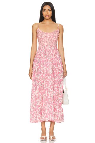 Sweet Nothings Midi Dress in Pink Combo