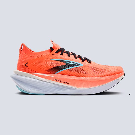 Brooks Hyperion Max 3 running shoe in neon orange