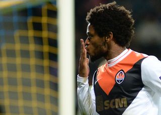 Luiz Adriano reacts after scoring his fifth and Shakhtar Donetsk's seventh in a 7-0 win over BATE Borisov in the Champions League in October 2014.
