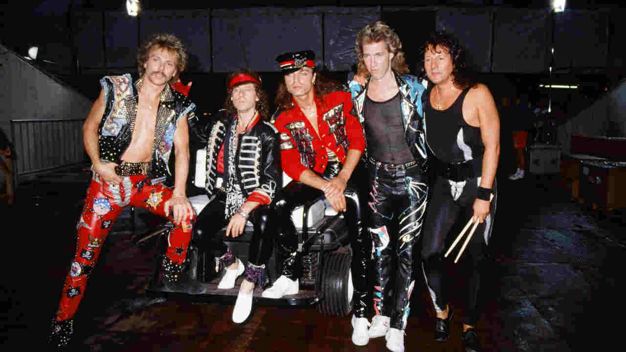 Scorpions backstage at the Moscow Music Peace Festival in 1989