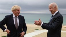 Boris Johnson and Joe Biden on the seafront in Cornwall