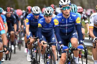 MONTE ZONCOLAN ITALY MAY 22 Remco Evenepoel of Belgium and Team Deceuninck QuickStep during the 104th Giro dItalia 2021 Stage 14 a 205km stage from Cittadella to Monte Zoncolan 1730m UCIworldtour girodiitalia Giro on May 22 2021 in Monte Zoncolan Italy Photo by Tim de WaeleGetty Images
