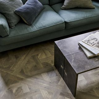 Amtico living room with flooring lay pattern..