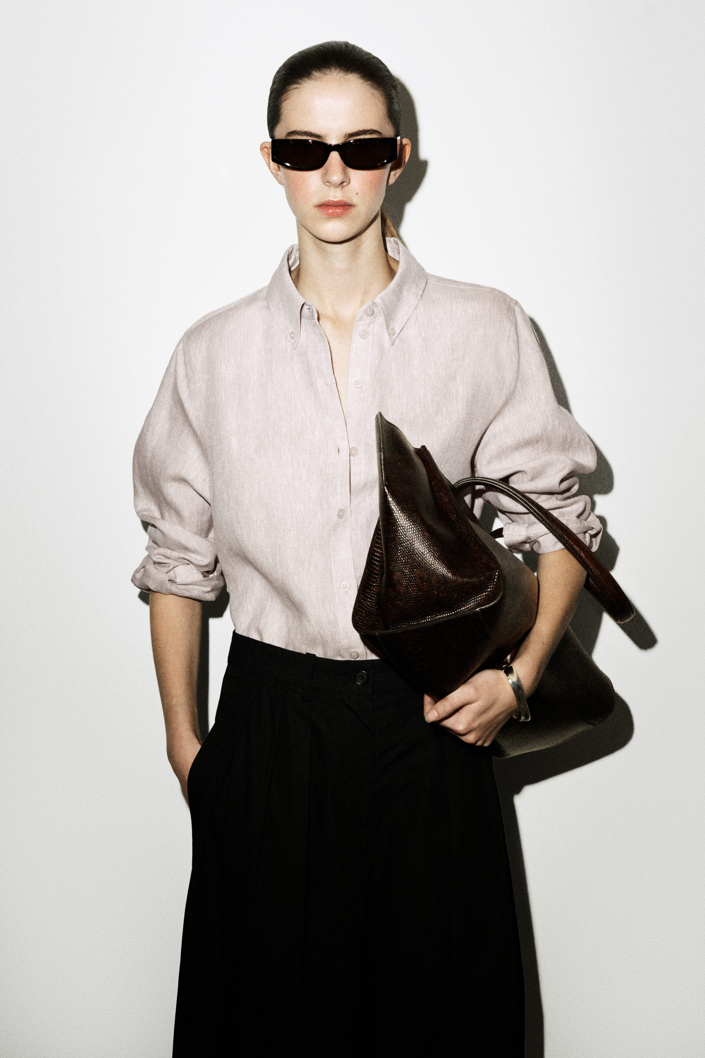Button-Down Collar Linen Shirt