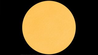 A photo of the sun without any sunspots