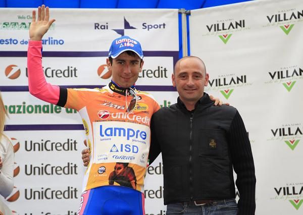 Stage 4 winner Diego Ulissi with Paolo Bettini.