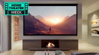 Projector screen in living room