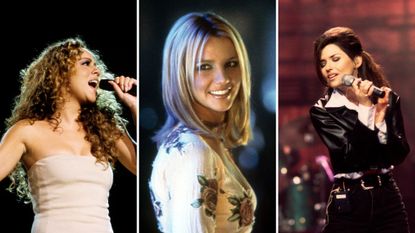 L-R: Mariah Carey, Britney Spears, Shania Twain