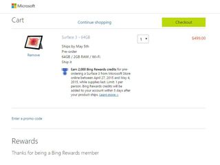 Bing Rerwards Surface 3