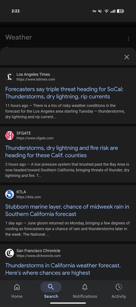 Google Search AI weather summaries